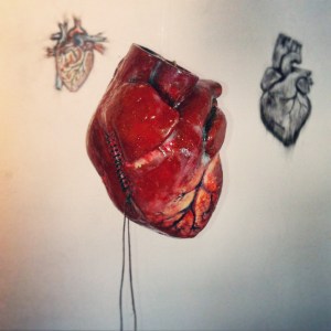 In the distance there are wall drawings by JL (left) and Adam Riches (right)